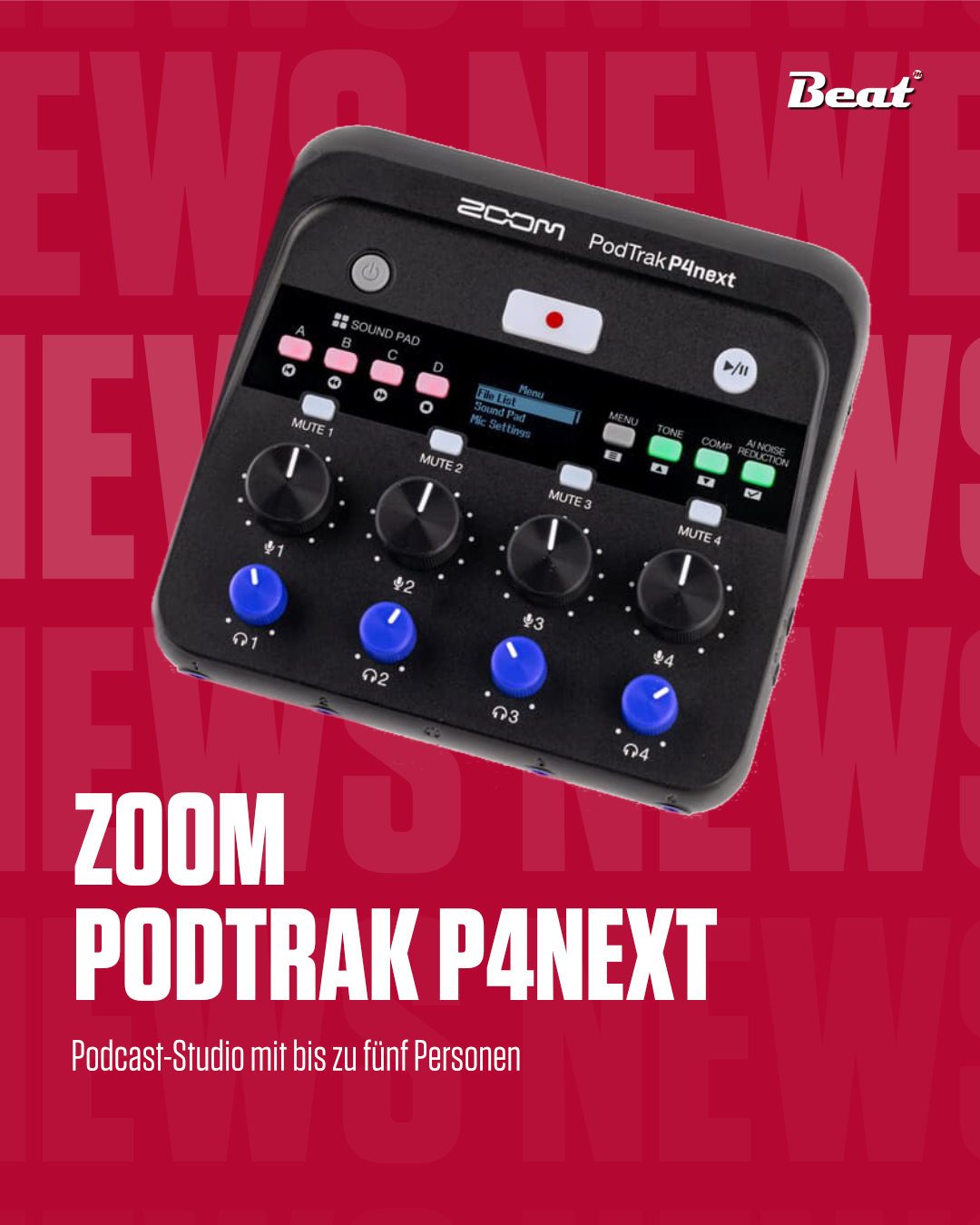 Podcast-Studio mit bis zu fünf Personen von Zoom