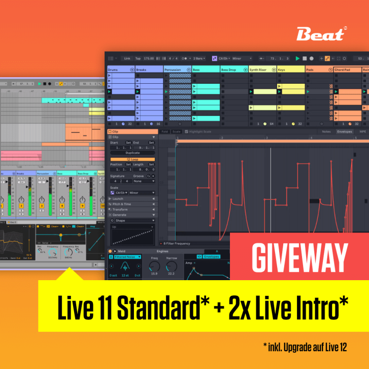 Das gab's noch nie: Gewinne eine Lizenz von Ableton 11 Standard oder Intro, jeweils mit Update auf Version 12