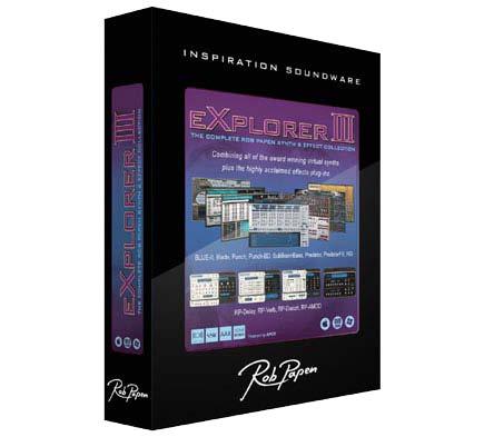 Nicht weniger als eine Techno-, Dance- und Trance-Grundausstattung fasst der Sound-Guru Rob Papen in seinem eXplorer III-Bundle zusammen: elf moderne Klassiker für alle Fälle.