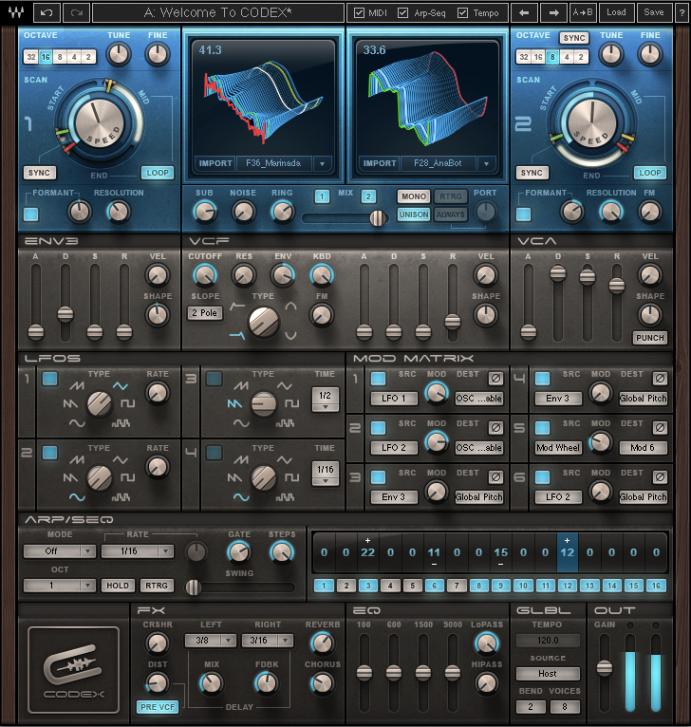 Codex - Wavetable Synth Plug-in von Waves