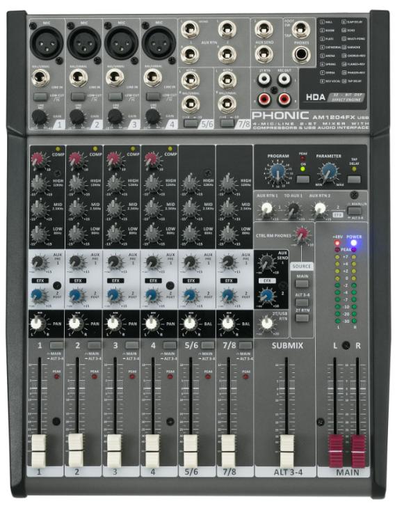 Phonic AM1204FX USB - 6-Kanal Kompaktmixer