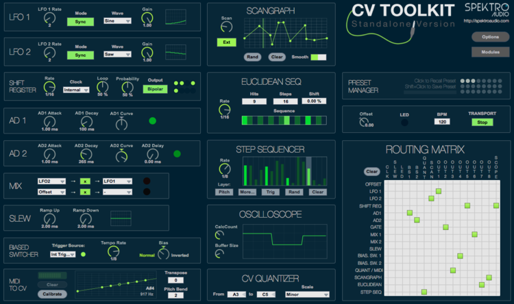 Spektro Audio CV Toolkit - Steuerspannung per Software