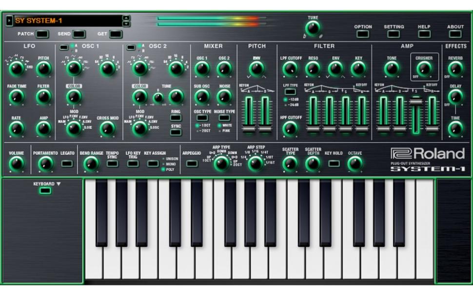 Plug-in-Version des Synthesizers Roland System-1