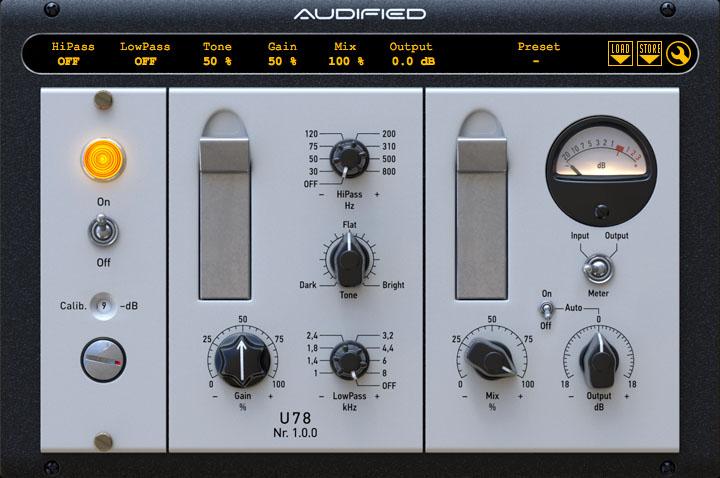 Audified U78 Saturator Plugin für Sättigungs-Effekte