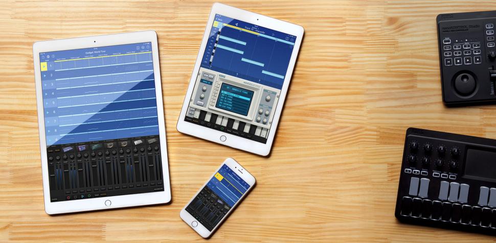 Gadget bietet auf dem iPad 15 verschiedene Klangerzeuger und eine komplette Studio-Produktionsumgebung.