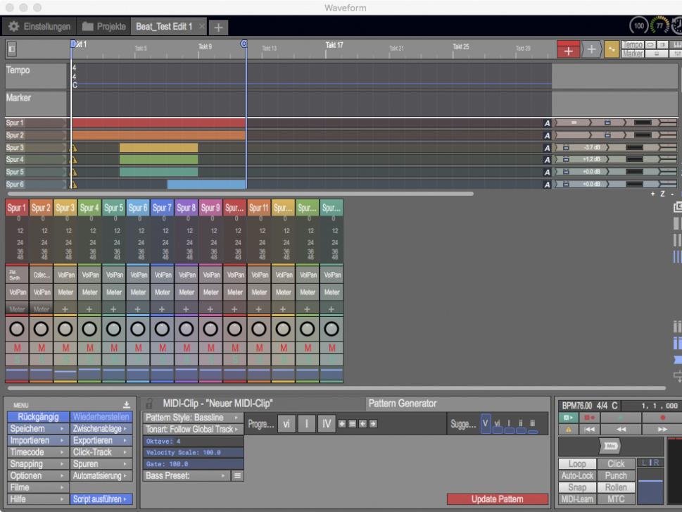 Der neue Mixer ist eingebunden in ein User-Interface, das selbst bei voller Auslastung übersichtlich bleibt.