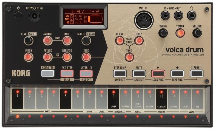 Das für Volca-Verhältnisse üppige Display unterstützt mit Grafiken die Einstellung der Sounds und visualisiert den gewählten Resonator-Effekt.