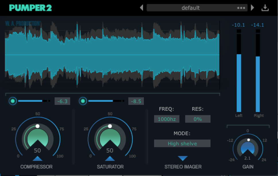 Pumper 2 - Kompressor, Bandsättigung und Stereo Imager in Einem