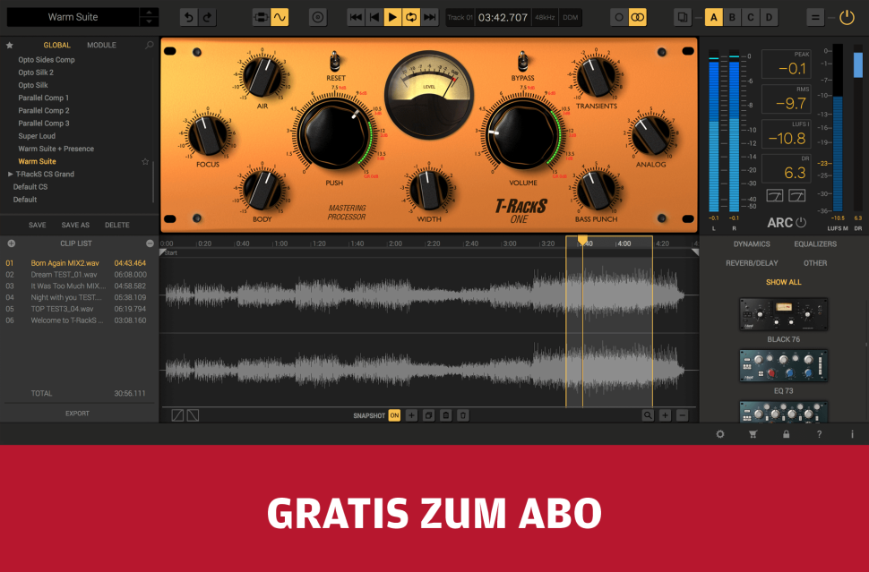 Modulares Mix- und Mastering-System - Jetzt kostenlos zum Beat-Abo