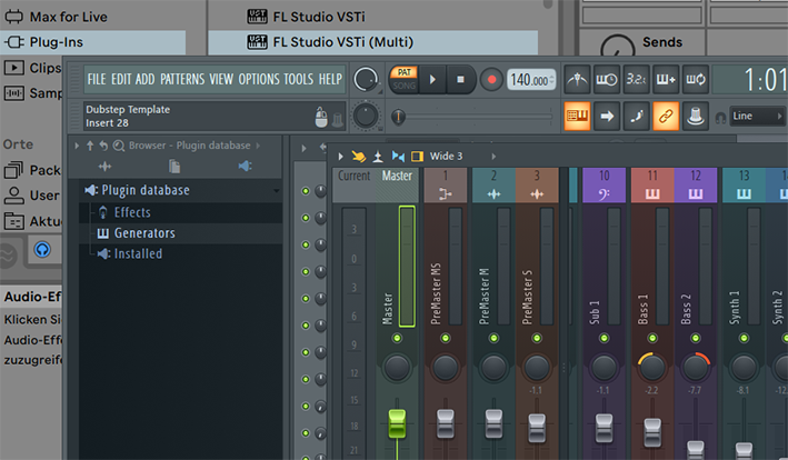 1 FL Studio als Plug-in: FL Studio ist eine oft unterschätzte DAW und bringt so einige Raffinessen mit, wovon andere Musik-Programme nur träumen können. Beispielsweise kann man FL Studio ganz locker als Plug-in in jeder anderen DAW laden und Projekte größer denken. Bedeutet also: Wenn Sie sich in zwei DAWs heimisch fühlen und diese gerne kombinieren möchten, ist das ohne Weiteres möglich.