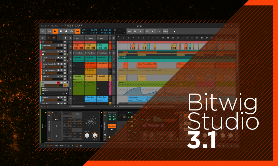 Mit dem Update auf 3.1 legt die DAW Bitwig den Fokus auf Workflow und Tonhöhenmodulation und integriert den Wavetable Import à la Xfer Serum im Sampler