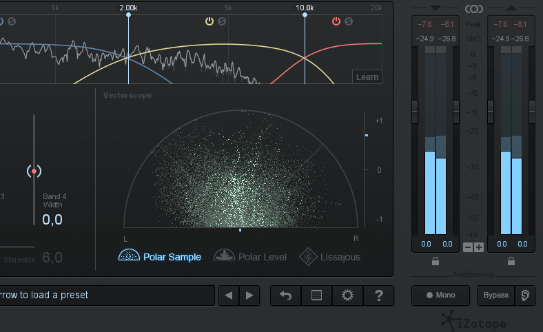 3 Kompression: Bei Mono-Aufnahmen empfehlen wir den Einsatz eines kurzen Reverbs auf der zweiten Spur (mit MID-MUTE), um Stereo-Signale zu erzeugen. Laden Sie den TDR Kotelnikov Kompressor auf Spur 2 und wählen der Einfachheit halber das Preset Vocal-Bus Tight. Sie sollten direkt einen markanten Unterschied hören, da die Seiten nun ordentlich verstärkt werden. Mit einem Stereo-Imager wird das Resultat deutlich.