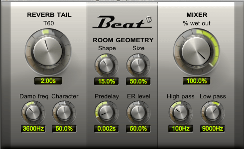 2 Reverb: Unser Ziel ist es, den Lead-Sound mit viel Reverb zu schmücken, das allerdings nur in die Lücken der Sequenz spielen soll, damit kein Matsch entsteht. Das geht einerseits per Automation oder – viel eleganter – per Kompression. Laden Sie ein TB_Reverb_BE auf eine Return-Spur, stellen Mix auf 100% wet und drehen den Send-Regler der Audiospur voll auf. Hinter das Reverb kommt ein Sidechain-Kompressor.