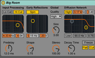 6 Optionen: Liegen Ihnen die Schlagzeugspuren einzeln vor, können Sie auch nur Bassdrum, Snare und Toms in die komprimierte Drumgruppe bzw. in den Auxweg senden. Denn Hi-Hat und sonstige Becken profitieren nicht immer von einer starken Kompression. Schicken Sie für einen dichteren Sound die Schlagzeugspuren per Send in einen Halleffekt und routen Sie den Return-Kanal des Effekts durch den Kompressor.