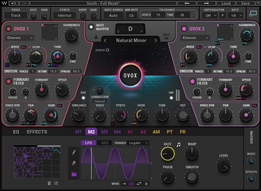 Waves OVox bietet die komplette Effekt- und Synthese-Palette für Gesang.