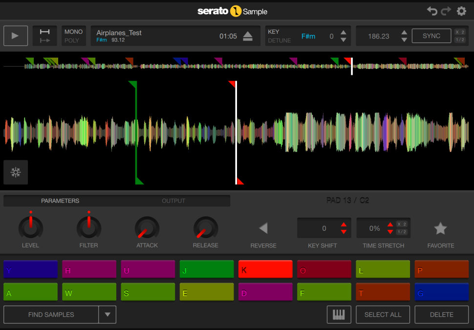 Die Bedienoberfläche von Serato Sample ist sehr übersichtlich und einsteigerfreundlich aufgebaut.