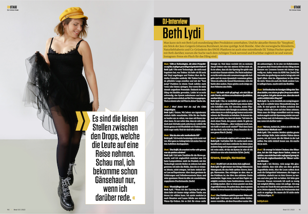 Man kann sich mit Beth Lydi stundenlang über Produktion unterhalten. Und ihr aktueller Remix für “Sisyphos”, ein Stück der Jazz-Geigerin Johanna Burnheart, ist eine quirlige Acid-Bombe.