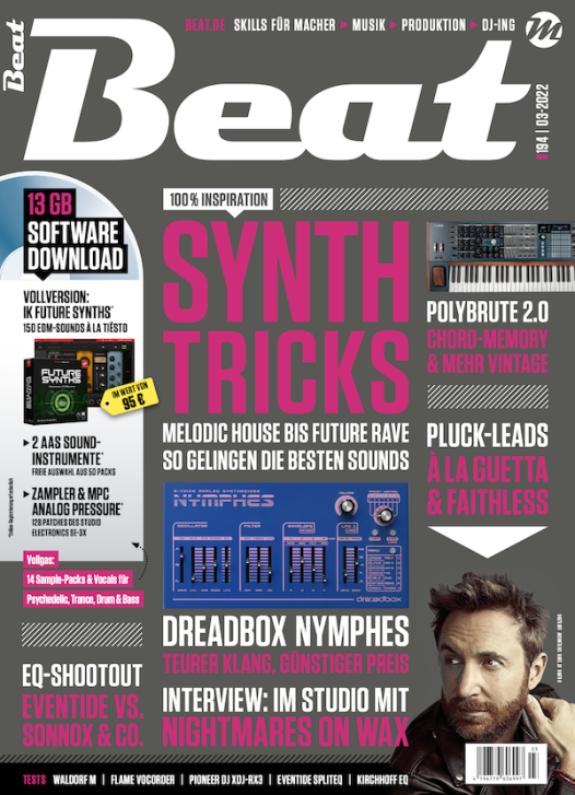 Jetzt in Beat 03/22: So gelingen Sounds von Melodic House bis Future Rave! Plus 150 gratis EDM-Sounds à la Tiësto, Hardwell & Afrojack
