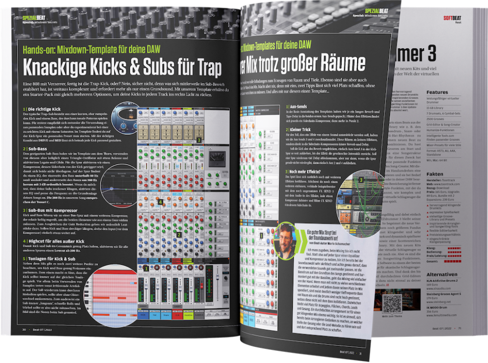 Gratis Mixdown-Templates für deine DAW in Beat 07/22