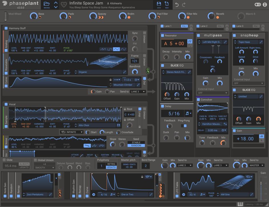 Der Synthesizer Phase Plant und der Multieffekt Multipass begeistern mit einem modularen Aufbau und einem riesigen Kreativ- und Suchtpotenzial. Beide Plug-ins greifen auf dasselbe Arsenal an Effektmodulen zurück.