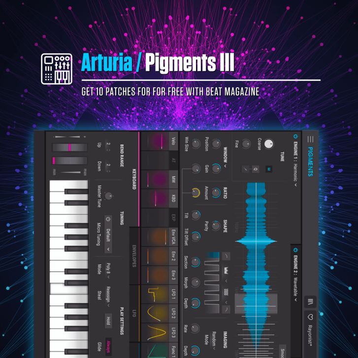 10 Patches jeden Monat kostenlos in der Beat - diesen Monat Arturia Pigments