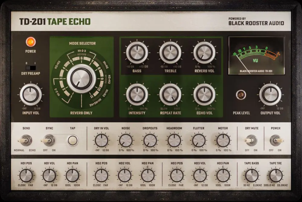 Analogsound durch TapeDelay von Black Rooster Audio
