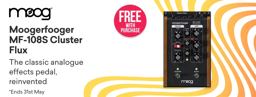 Hammer Deal bei Pluginboutique - Moogerfooger Cluster Flux gratis mit jedem Einkauf