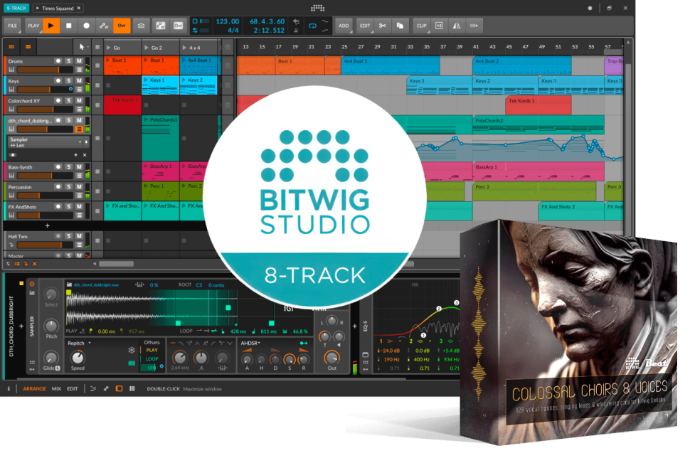 Geschenkte DAW: Bitwig 5.1 Studio 8-Track plus 5,9 GB Colossal Choirs & Voices Samples