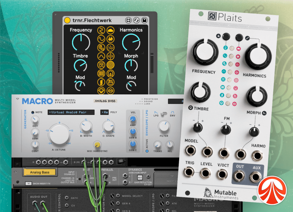 Die Entwickler Presteign Sound Labs und Ternär haben sich dem Modul angenommen und präsentieren mit Macro und Flechtwerk zwei kostenlose Synthesizer auf Basis von Plaits für Reason und Ableton Live.