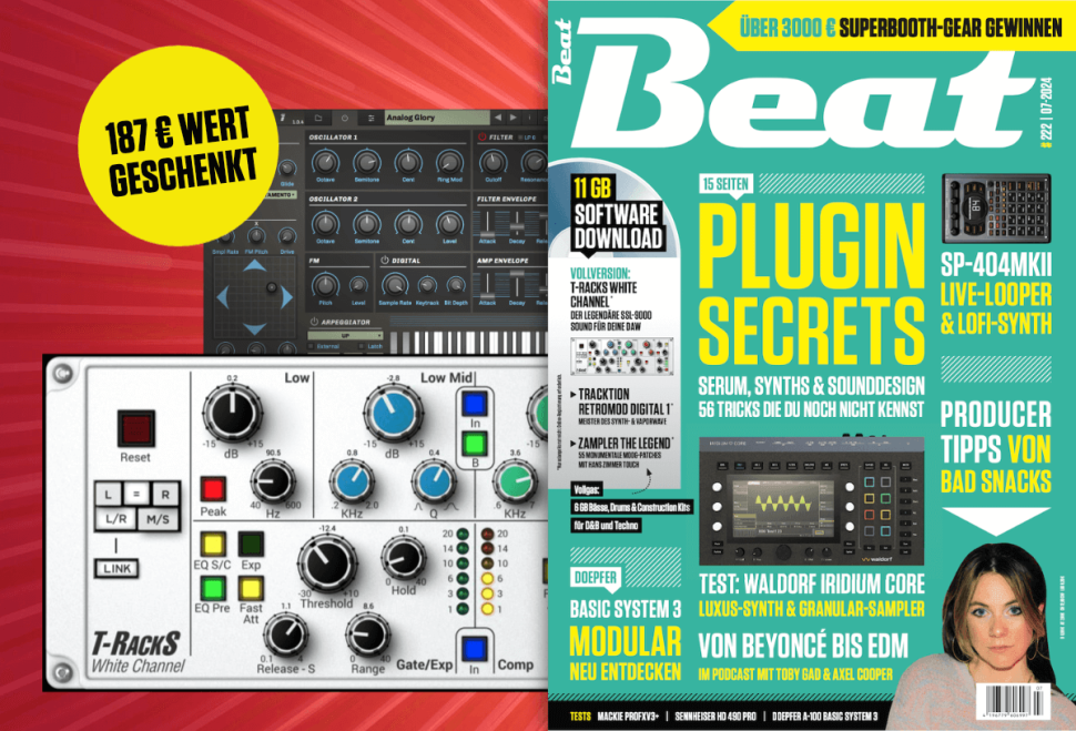 In Beat-Ausgabe #222 findest du 48 weitere Tipps im PLUGIN SECRETS Spezial über 15 Seiten. Die Ausgabe ist randvoll mit exklusiven Plug-in Downloads, Samples, Workshops, News und Gear-Stresstests.