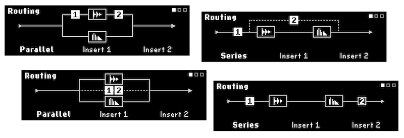 Der H90 bietet einen Stereo- oder zwei Mono-Inserts, die sich per Routing-Settings exakt an den gewünschten Stellen platzieren lassen.