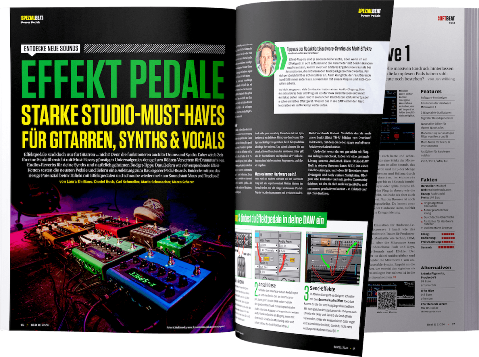 Effektpedale sind doch nur für Gitarren ... nicht! Denn die funktionieren auch für Drums und Synths. Daher wird’s Zeit für eine Marktübersicht mit Must-Haves, günstigen Universalgenies, den geilsten Röhren-Verzerrern für Drummachines, Endlos-Reverbs für deine Synths und natürlich geheimen Budget-Tipps.