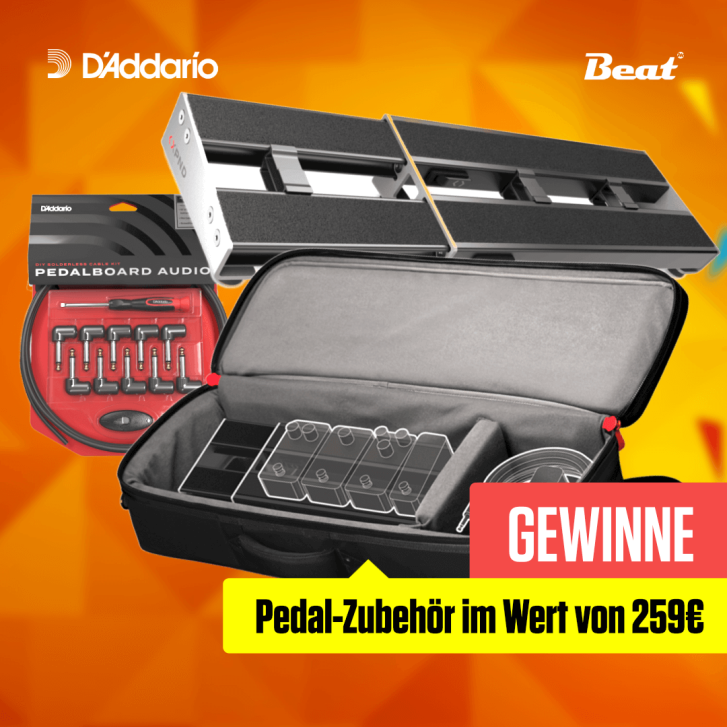 Unser Gewinnspiel von D’Addario - gewinne eines der 3 coolen Preise - vom Gigbag über CableKit bis zum Pedalboard