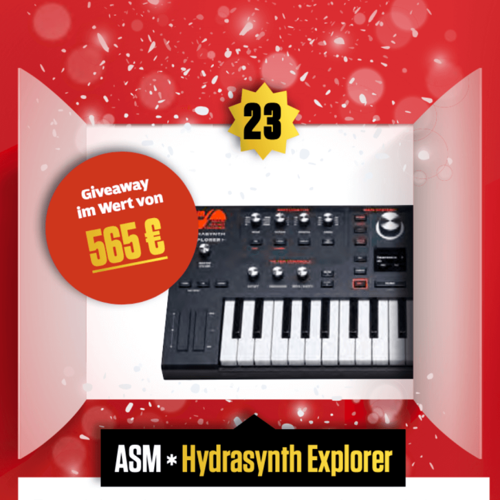 Lass dich vom kompakten Format nicht täuschen: Der dank Batteriebetrieb mobile Explorer klingt so hervorragend, eigenständig und flexibel wie die großen Hydrasynths. Trotz des Verzichts auf ein paar Regler lassen sich die komplexen Möglichkeiten der digitalen Synthese gut und direkt bedienen, auch ohne Blick ins Handbuch. Diese Kombi ermöglicht ein sehr ausdrucksstarkes Spielen und sorgt für Klangergebnisse, die mit kaum einem anderen Synthesizer möglich sind.