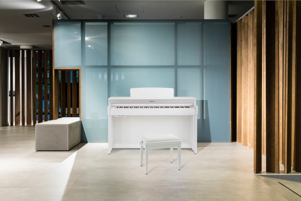 Das Steinmayer DP-361 ist ein Digitalpiano mit Multisampling-Technologie, das die besten Eigenschaften eines Flügels bietet und sich mit seinem klassischen, platzsparenden Design nahtlos in Ihr Zuhause einfügt.