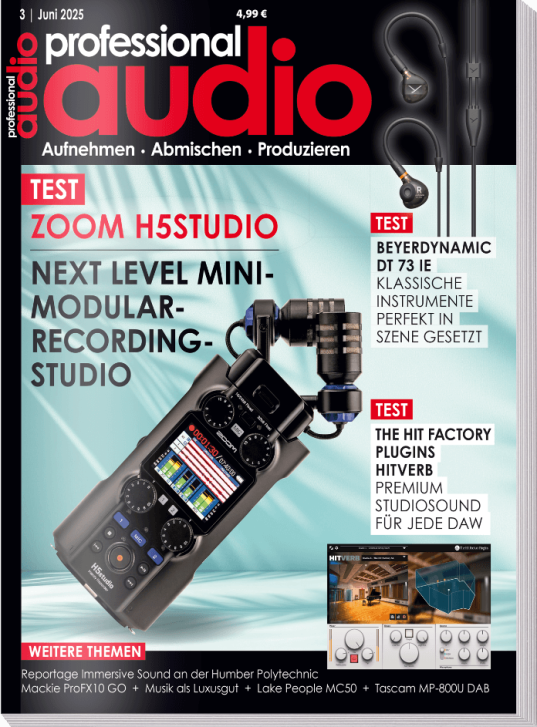 professional audio 03/2025 mit Zoom H5studio, beyerdynamic DT 73 IE, Lake People MC50