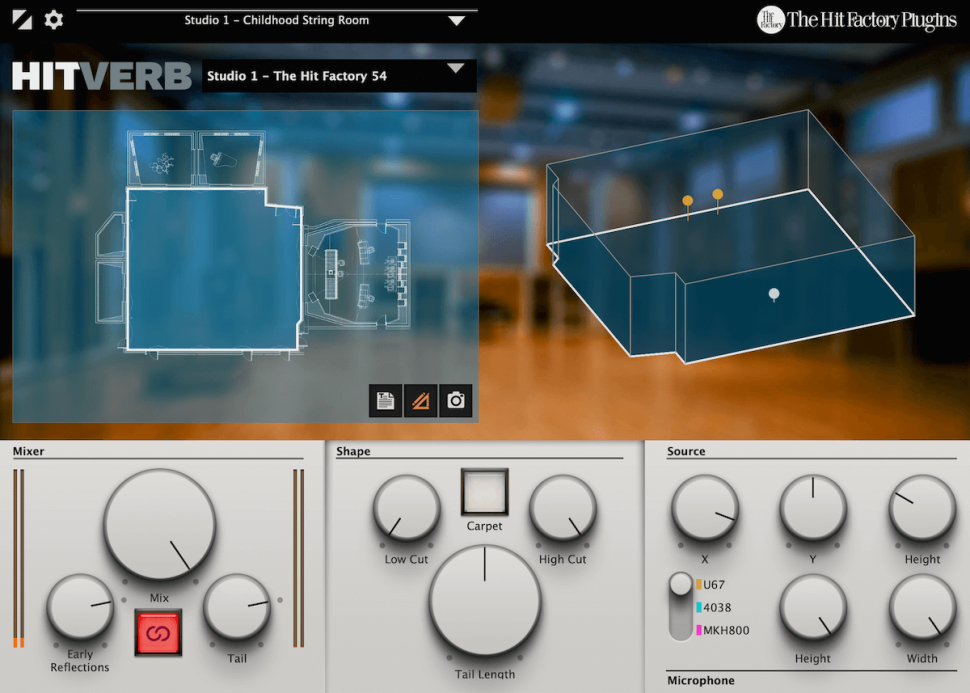 Das Hitverb-Plug-in ist ein Faltungshall, der nicht mehr und nicht weniger als die großartigen Studioräume der legendären Hit Factory-Studios enthält.
