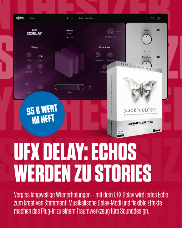 GRATIS mit Beat 08/25: UJAM UFX Delay – Wenn Echos Geschichten erzählen