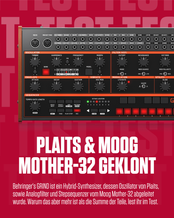 Test: Behringer GRIND – Plaits &amp; Moog Mother-32 geklont unter einer Haube