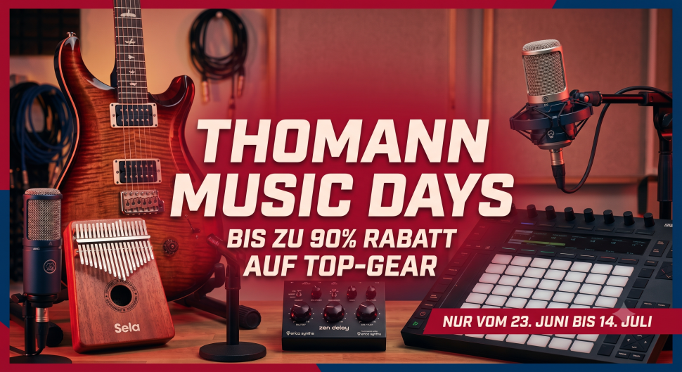 Egal ob du dein Studio upgraden, deine Plugin-Sammlung erweitern oder dir endlich neues Gear gönnen willst – Thomann haut Deals mit bis zu 60 % Rabatt raus, bei ausgewählten Software-Smashern sind stellenweise sogar bis zu 90 % drin!