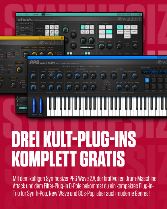 Drei Kult-Plug-ins komplett gratis: Waldorf Edition 2 LE | in Beat 08/26