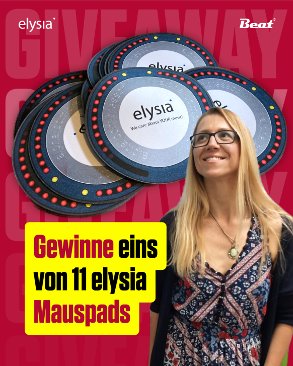 Im November verlosen wir 11 elysia Mauspads unter den Leserinnen und Lesern von BEAT. Mitmachen lohnt sich für alle, die ihrem Studiotisch mehr Komfort, Farbe und ein kleines Profi-Upgrade gönnen möchten. 