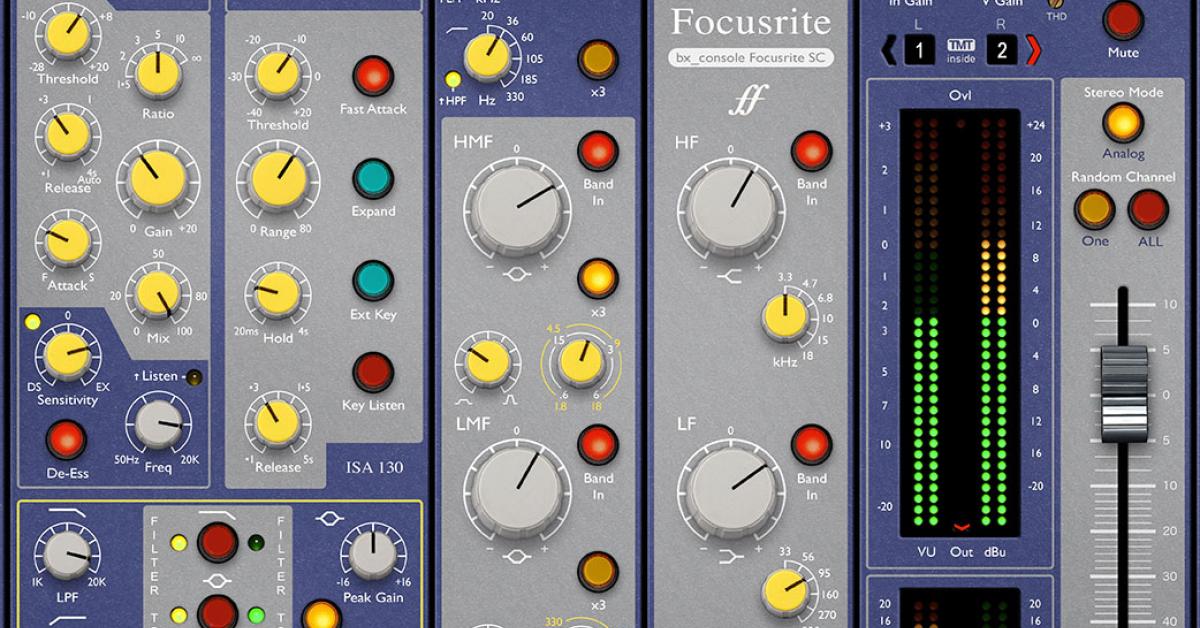 Brainworx bx_console Focusrite SC: virtuelle Konsole jetzt testen
