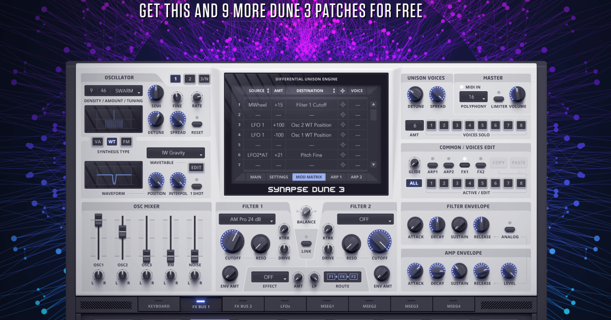 Patches of the month - 10 frische Presets für DUNE 3 (+ Free Download)