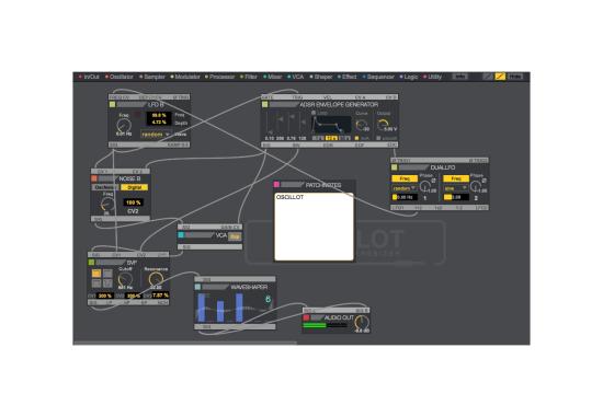 Im typisch funktionalen Ableton-Design bekommen Oscillot-Käufer ein virtuelles Modular-System, das vom Funktionsumfang kaum besser hätte sein können. Max for Cats