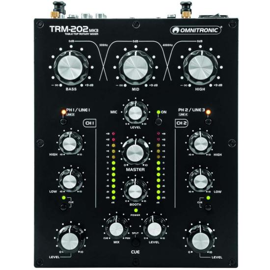 Rotary DJ Mixer Omnitronic TRM-202 MK3 im Check Omnitronic