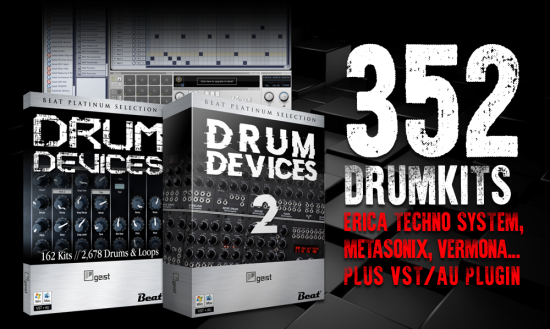 Mit dem Drum Devices Bundle erhalten Sie 352 Drumkits, Patterns und den Drumsampler Geist Lite zum Schnäppchenpreis. Was noch drin ist, erfahren Sie hier. Beat