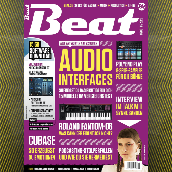 Audio-Interfaces Guide – Alle Antworten auf 22 Seiten // Gratis-Software: Neve-Legende NEED Console-73 von NoiseAsh // Dolby Atmos: Wie geht 3D-Surround-Sound im Homestudio?
 BEAT