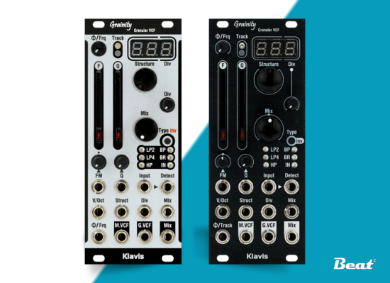 Klavis bringt mit Grainity eine Neuheit auf den Markt: Erstmals wird das Konzept der Bearbeitung kleinster Soundschnipsel durch ein Filter verwirklicht.
 Beat
