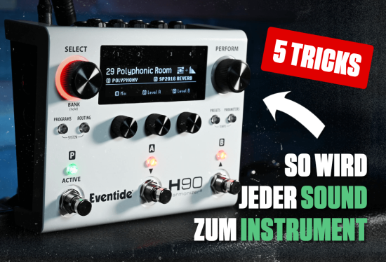 Das H90 taugt nicht nur für Gitarristen, sondern kann auch prima Vorlagen für Ambient, Techno und Drones liefern – und zwar in Sekundenschnelle! Beat, Eventide